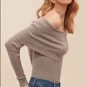 Aritzia Wilfred croquis off the shoulder sweater